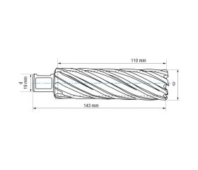 REF. 4072 FRESA HUECA HSS-XT EXTRA-LARGA MAQUINA ELECTROMAGNETICA