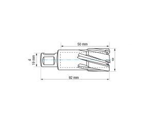 REF. 4077 FRESA HUECA TCT LARGA MAQUINA ELECTROMAGNETICA