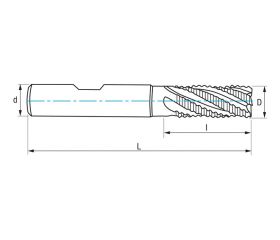 REF. 4640 FRESA DESBASTE GRUESO HSSE8% DIN844NR NZ