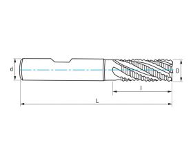 REF. 6692 FRESA DESBASTE MEDIO PMX DIN844NF LARGA 4Z