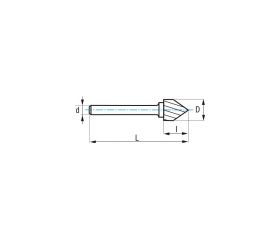 REF. 9256 FRESA ROTATIVA METAL DURO TIPO K CONICA-90º