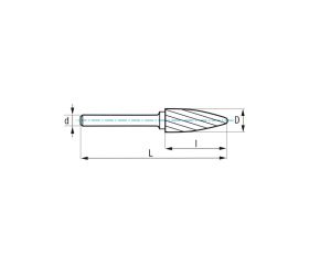 REF. 9268 FRESA ROTATIVA METAL DURO NORMA-RBF (F) OJIVA REDONDEADA