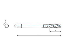 REF. 3175 MACHO MAQUINA HELICOIDAL HSS Co DIN371 (M) ALUMINIO