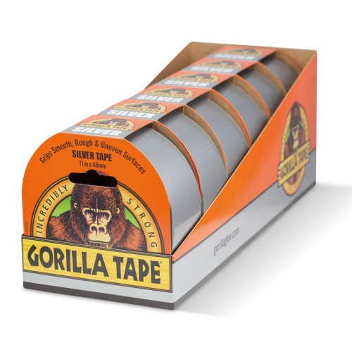 CINTA AMERICANA REFORZADA GORILLA TAPE PLATA 11 M x 48 mm