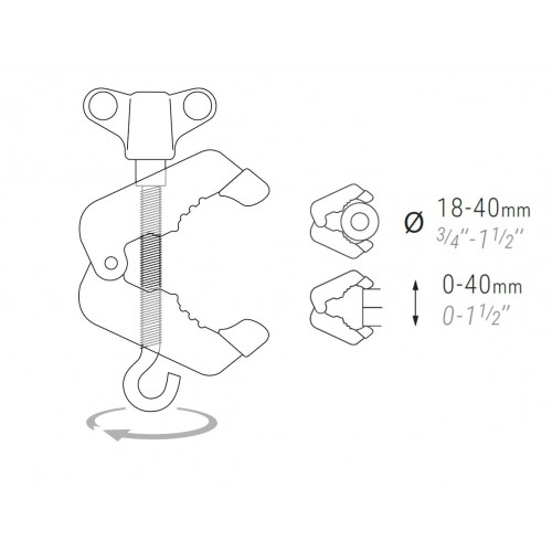 PINZA ACCESORIO PUNTALES MULTICLAMP CON GANCHO