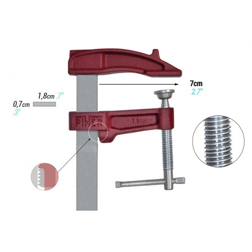 Tornillo apriete Marqueteria Mango Hierro