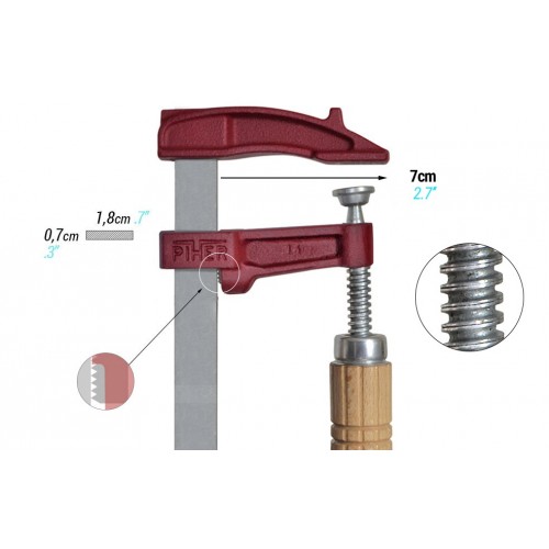 Tornillo apriete Marqueteria Mango Madera