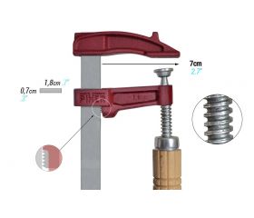 Tornillo apriete Marqueteria Mango Madera