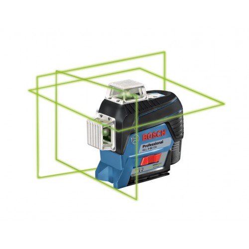 Bosch Professional Sistema 12V Nivel Láser GLL 3-80 CG (1 batería 12V + cargador, láser verde, interior, conexión Bluetooth, alcance hasta 30 m, soporte universal BM1, en L-BOXX)