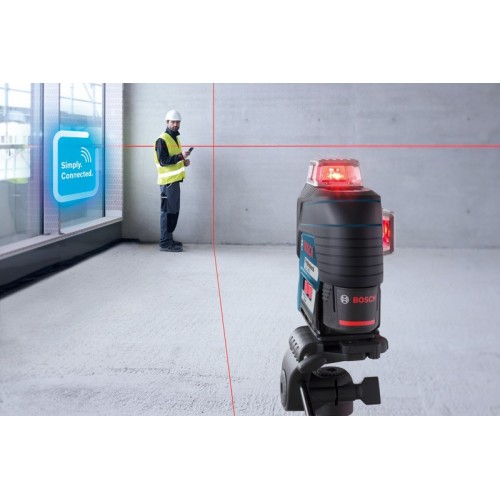 Bosch Professional Sistema 12V Nivel Láser GLL 3-80 C (sin batería ni cargador, láser rojo, interior, conexión Bluetooth, alcance hasta 30 m, soporte universal BM1, en L-BOXX)