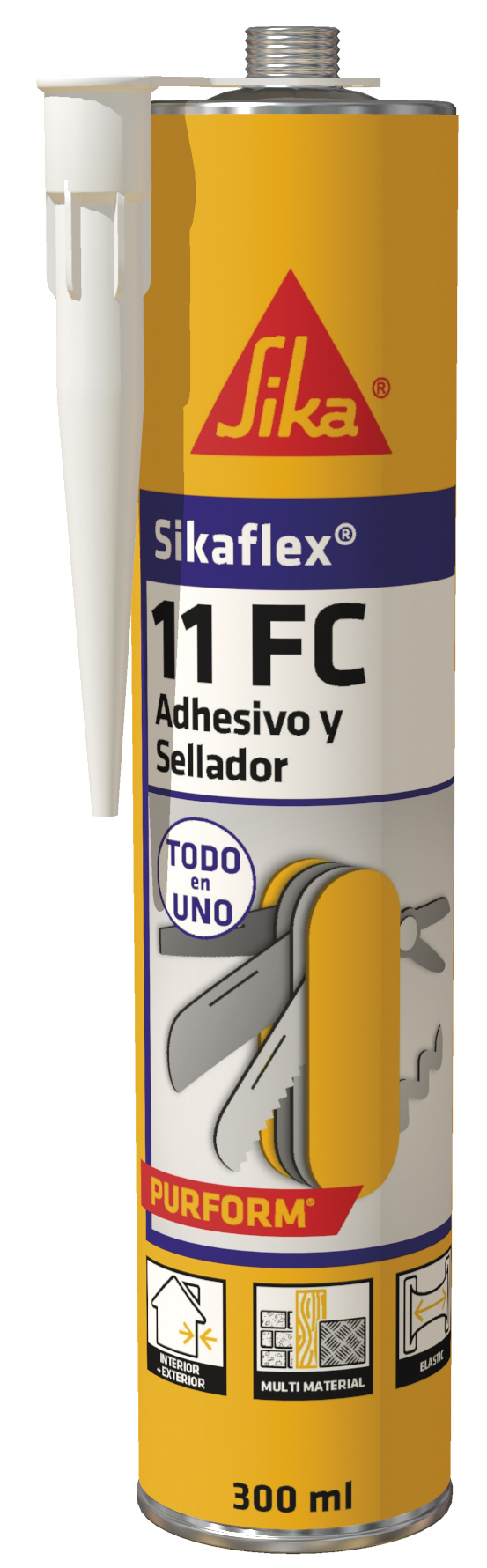 Masilla de poliuretano Sikaflex 11FC blanco cartucho 300ml