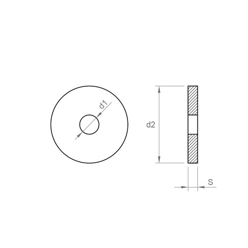 DIN 9021 ZP ~ ISO 7093, Arandela plana ancha en acabado zincado