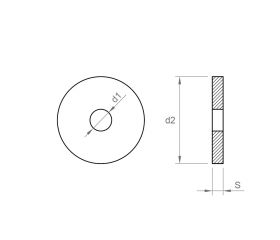 DIN 9021 ZP ~ ISO 7093, Arandela plana ancha en acabado zincado