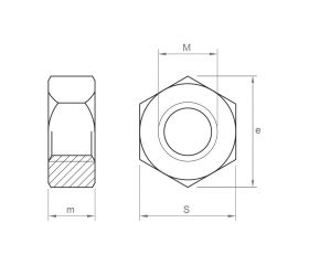 DIN 934 ZP ~ ISO 4032, Tuerca hexagonal en acabado zincado