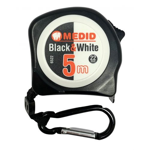 Flexómetro MEDID Black &amp; White 5 m x 22 mm- ref.6522