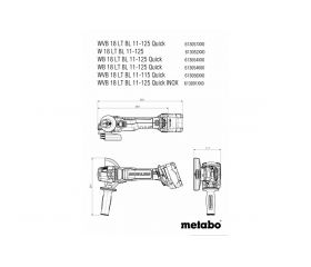 W 18 LT BL 11-125 Amoladora angular de batería