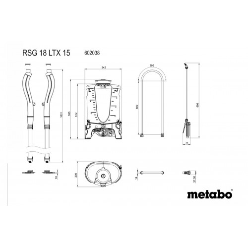 RSG 18 LTX 15 Pulverizador mochila de batería