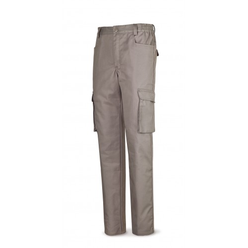 Pantalón gris algodón de 245 g. Multibolsillo 40