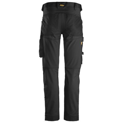 6341 Pantalones largos de trabajo elásticos AllroundWork Slim Fit color negro