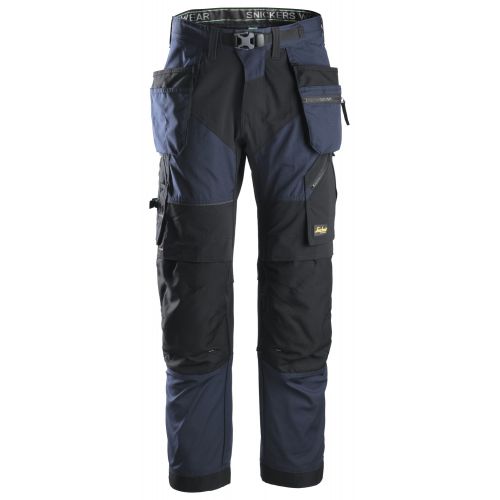 6902 Pantalón largo FlexiWork+ con bolsillos flotantes azul marino-negro talla 152