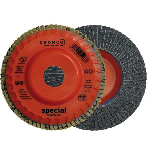 Disco de láminas abrasivas Zirconio base plástico plana K-AZA, 115 mm, grano 60