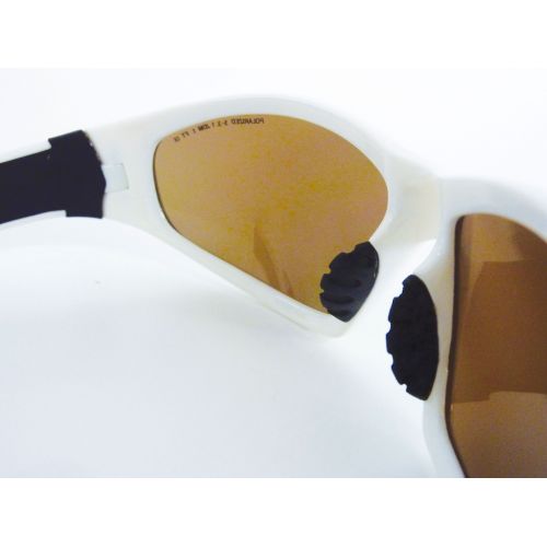 Gafas de seguridad polarizadas marrones con montura blanca EAGLE