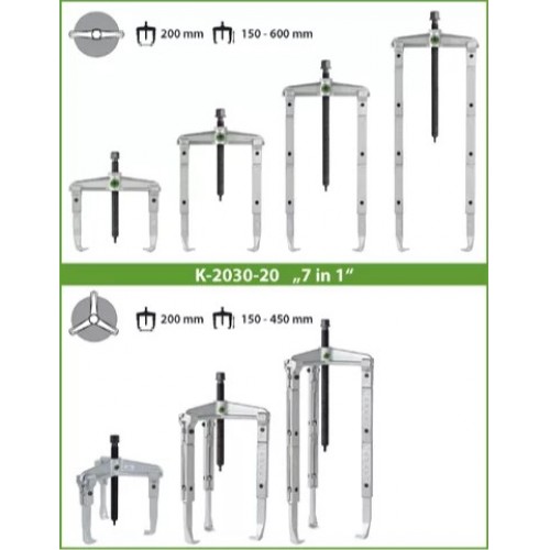 Juego de extractores de rodamientos universales 2 y 3 patas (200 x 150-600 mm)