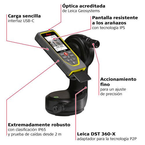 Set de medidor láser Disto X6 + Adaptador DST 360-X + Trípode TRI 120