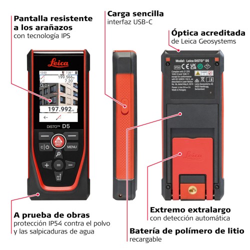 Medidor láser Disto D5 de 200 m con cámara