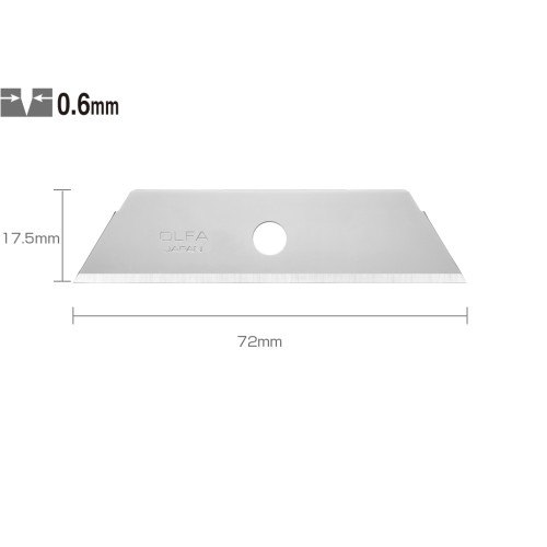 Cuchilla trapezoidal de 17,5x72 mm