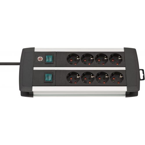 Base de tomas múltiples Premium-Alu-Line Technics con 2 y 3 interruptores