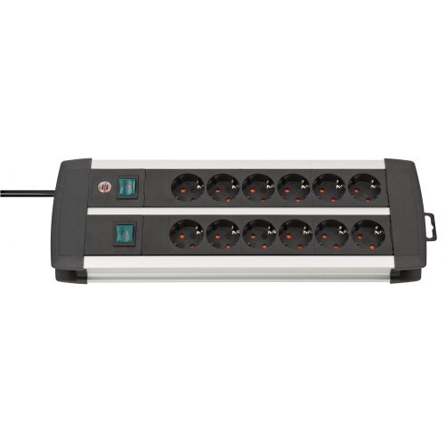 Base de tomas múltiples Premium-Alu-Line Technics con 2 y 3 interruptores