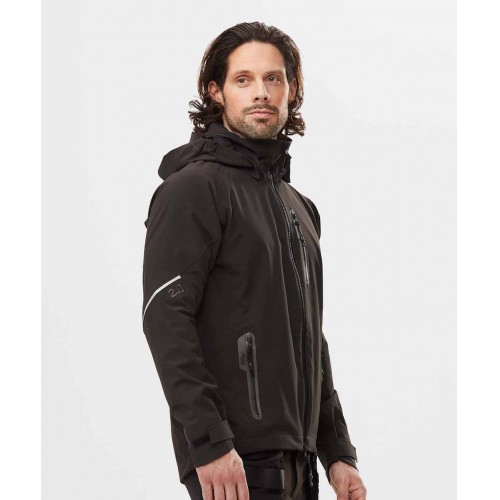 1218 Chaqueta impermeable SoftShell FlexiWork con capucha negro