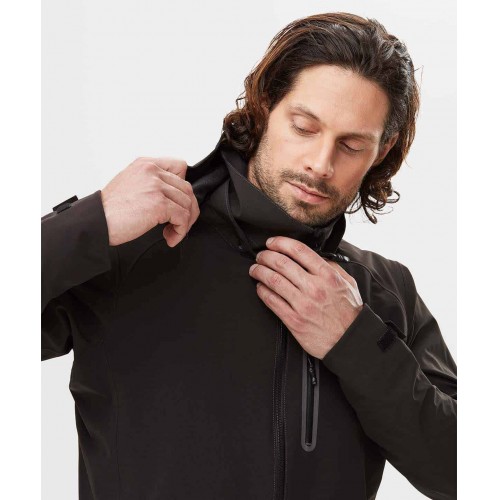 1218 Chaqueta impermeable SoftShell FlexiWork con capucha negro