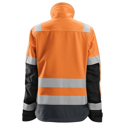 1237 Chaqueta Softshell de alta visibilidad para Mujer clase 2/3 AllroundWork naranja-gris acero