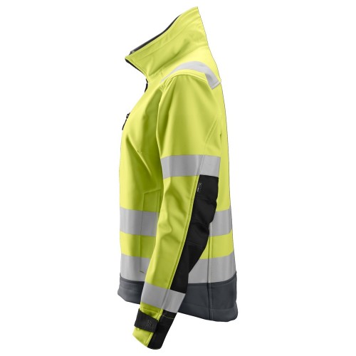 1237 Chaqueta Softshell de alta visibilidad para Mujer clase 2/3 AllroundWork amarillo-gris acero