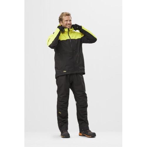 1303 Chaqueta impermeable AllroundWork negro/ amarillo neon