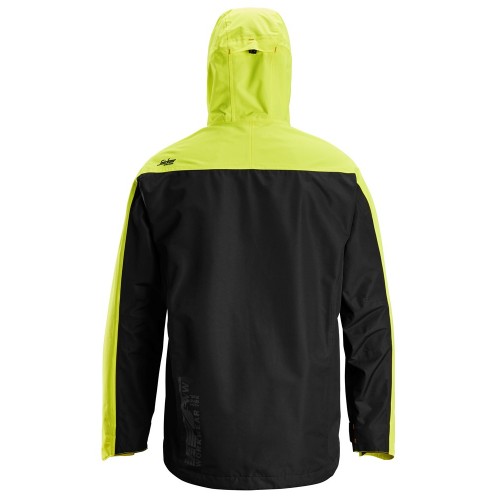 1303 Chaqueta impermeable AllroundWork negro/ amarillo neon