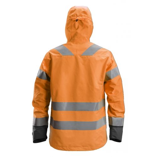 1330 Chaqueta impermeable de alta visibilidad clase 3 AllroundWork naranja/ gris acero