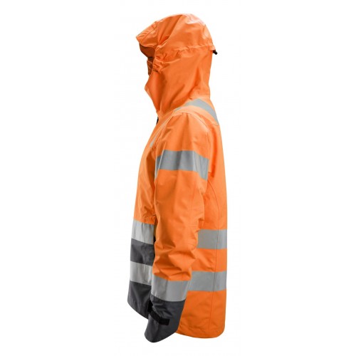 1330 Chaqueta impermeable de alta visibilidad clase 3 AllroundWork naranja/ gris acero