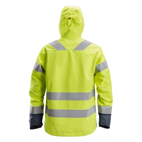 1330 Chaqueta impermeable de alta visibilidad clase 3 AllroundWork amarillo/ azul marino