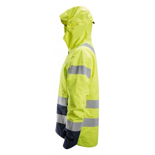 1330 Chaqueta impermeable de alta visibilidad clase 3 AllroundWork amarillo/ azul marino