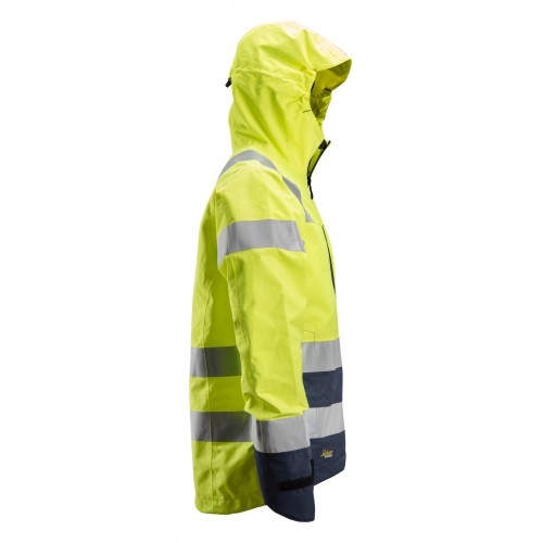 1330 Chaqueta impermeable de alta visibilidad clase 3 AllroundWork amarillo/ azul marino