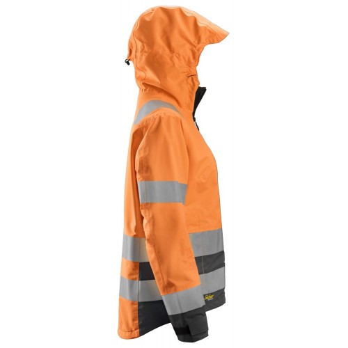 1347 Chaqueta impermeable de alta visibilidad para mujer clase 2/3 AllroundWork naranja-gris acero