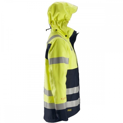 1360 Chaqueta exterior impermeable de alta visibilidad clase 2 ProtecWork amarillo/ azul marino