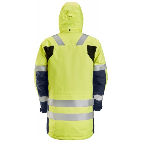 1830 Parka impermeable de alta visibilidad clase 3 AllroundWork amarillo/ azul marino