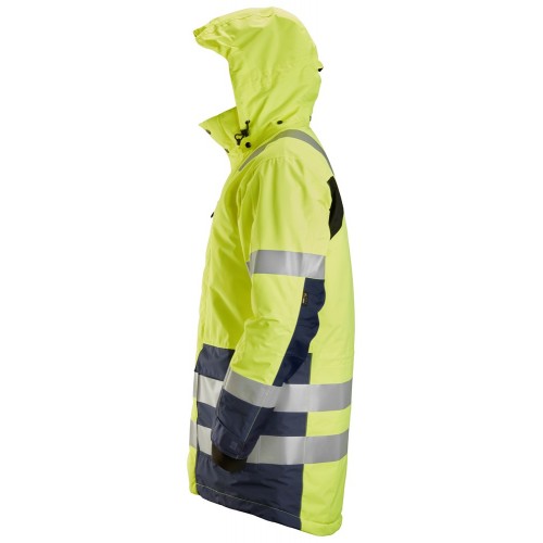 1830 Parka impermeable de alta visibilidad clase 3 AllroundWork amarillo/ azul marino