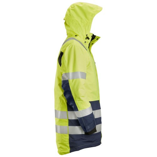 1830 Parka impermeable de alta visibilidad clase 3 AllroundWork amarillo/ azul marino