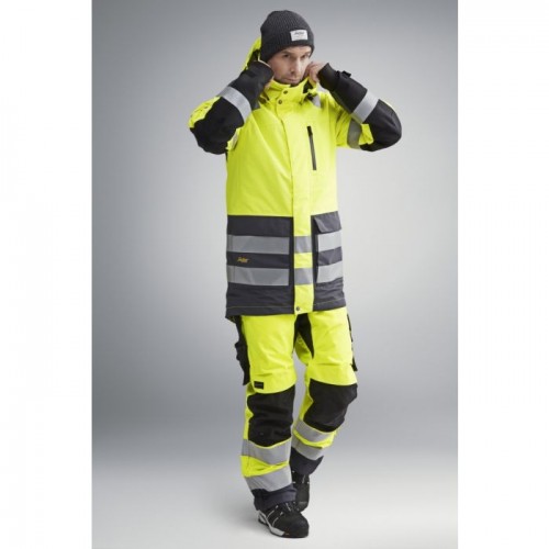 1830 Parka impermeable de alta visibilidad clase 3 AllroundWork amarillo/ gris acero