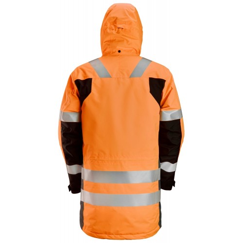 1830 Parka impermeable de alta visibilidad clase 3 AllroundWork naranja/ gris acero